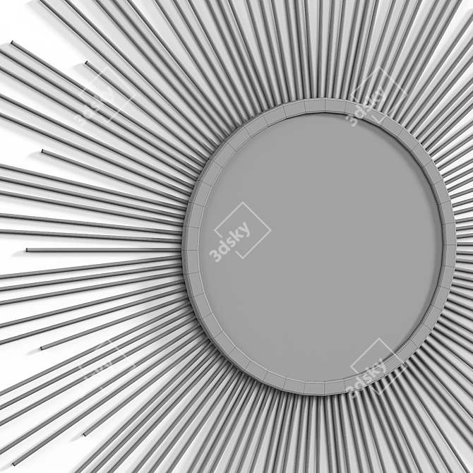 Champagne Sunburst Metal Mirror, 36 3D model image 3