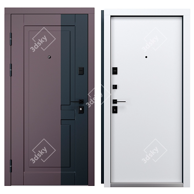 Bordo Metal Entrance Door, Berez 3D model image 3