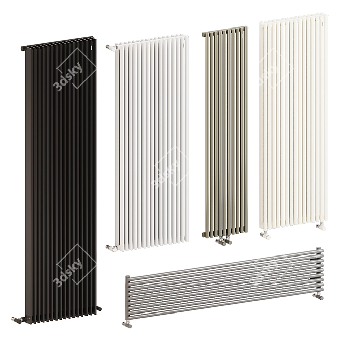 Modern Tubes Radiators Collection 3D model image 1