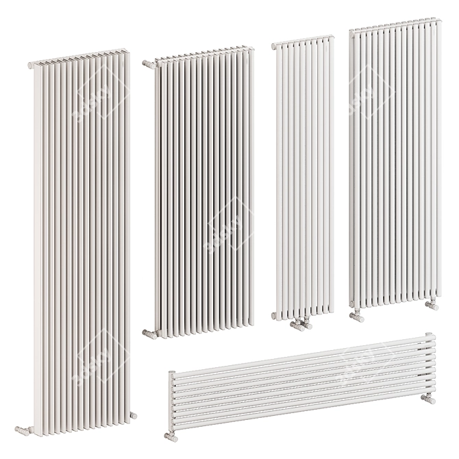 Modern Tubes Radiators Collection 3D model image 7