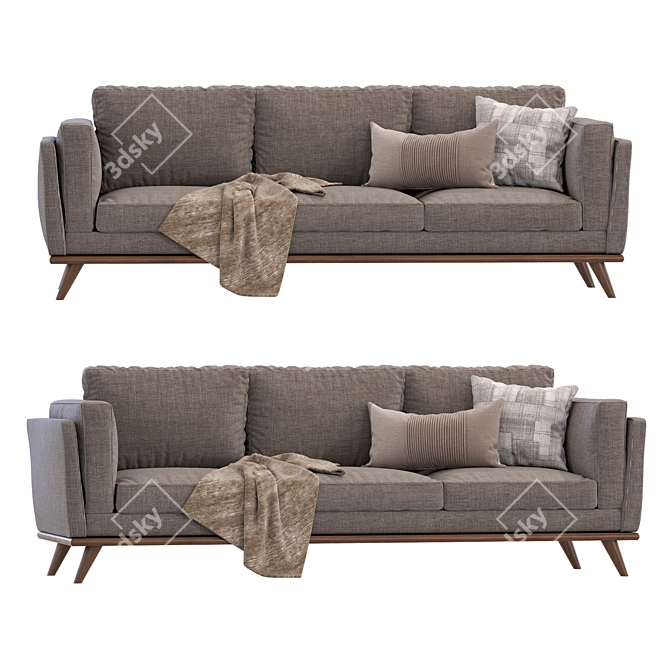 Modern Zander Sofa West Elm 3D model image 1