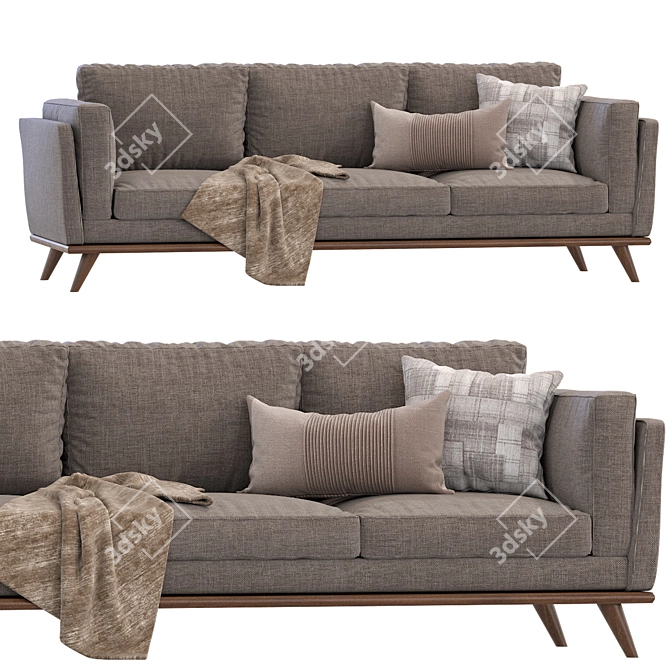 Modern Zander Sofa West Elm 3D model image 2