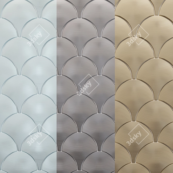 Luxury Metallic Mosaic Tile Set 3D model image 1