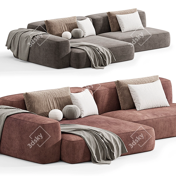 Contemporary Modular Sofa by Tamamm 3D model image 6