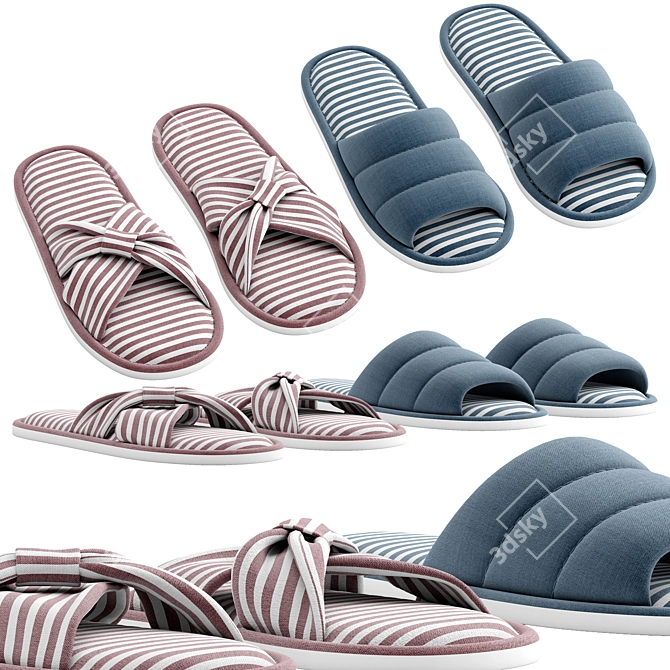 Slippers with 2 Options 3D model image 1