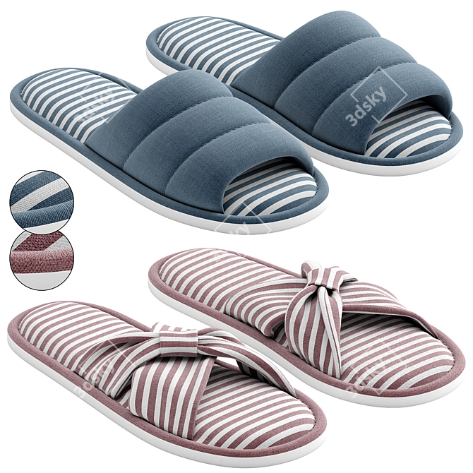 Slippers with 2 Options 3D model image 2