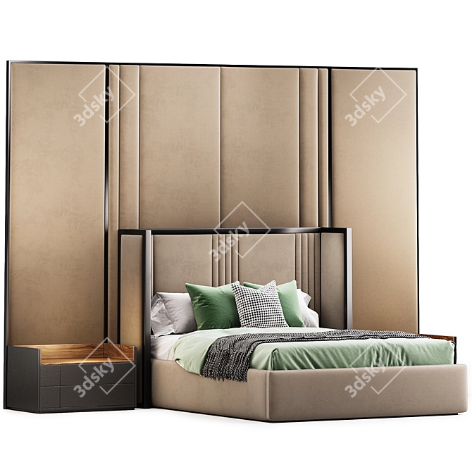 Modern Bed Gala Version Corona 3D model image 1