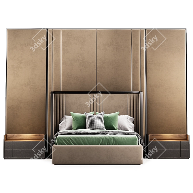 Modern Bed Gala Version Corona 3D model image 3