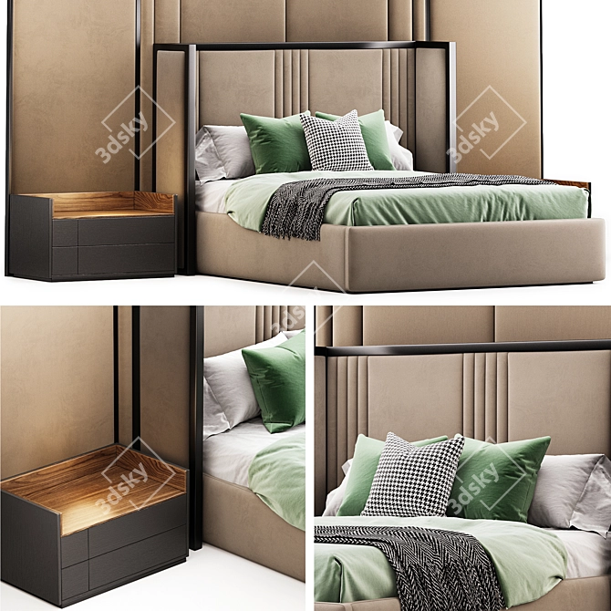 Modern Bed Gala Version Corona 3D model image 4