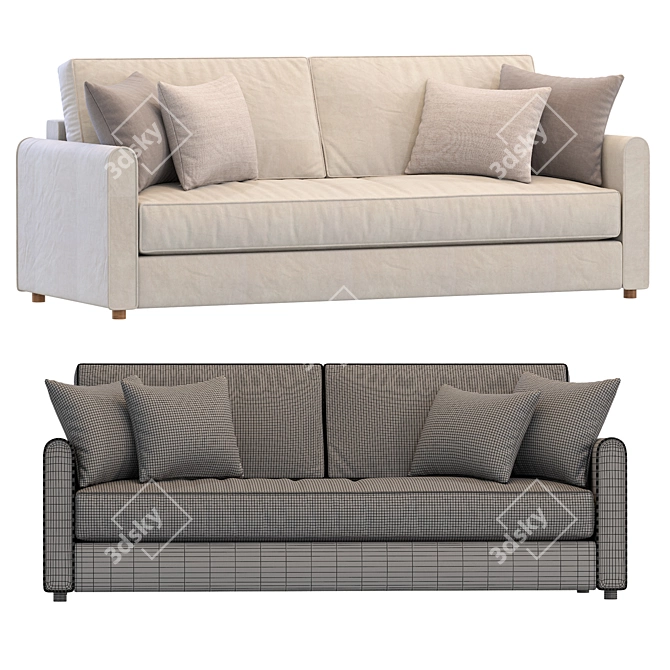 Modern Lille Sofa Design 3D model image 4