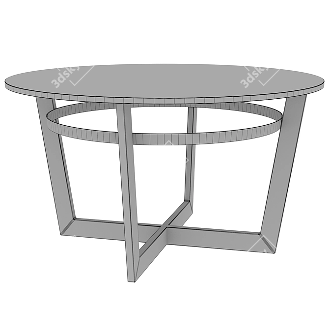 Industrial Black Round Coffee Table 3D model image 2