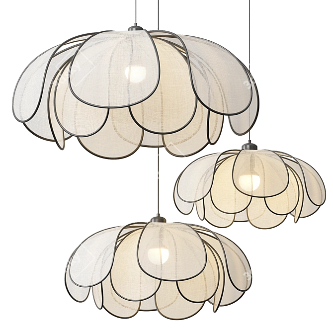 Modern Minimalist Okai Pendant Light 3D model image 1