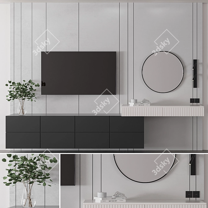 Minimalist Bedroom Furniture Set 3D model image 1