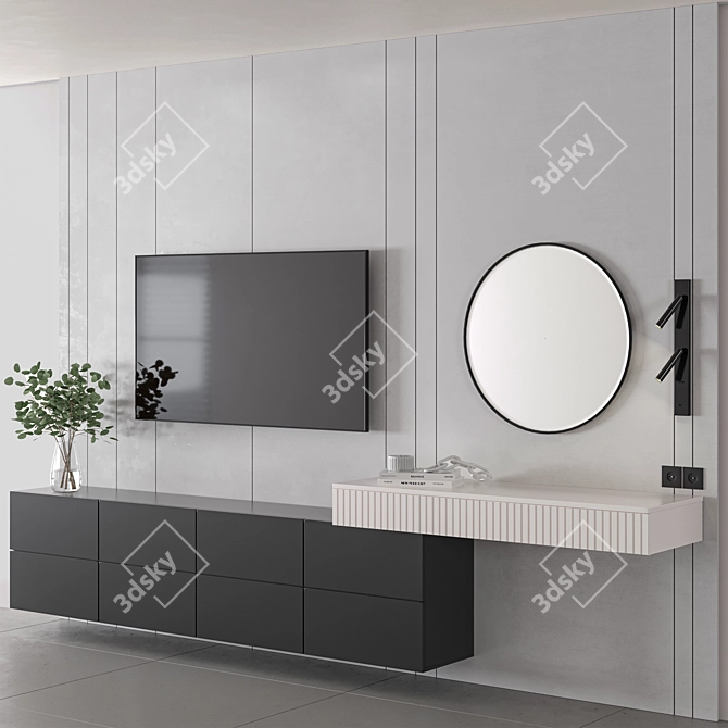 Minimalist Bedroom Furniture Set 3D model image 2