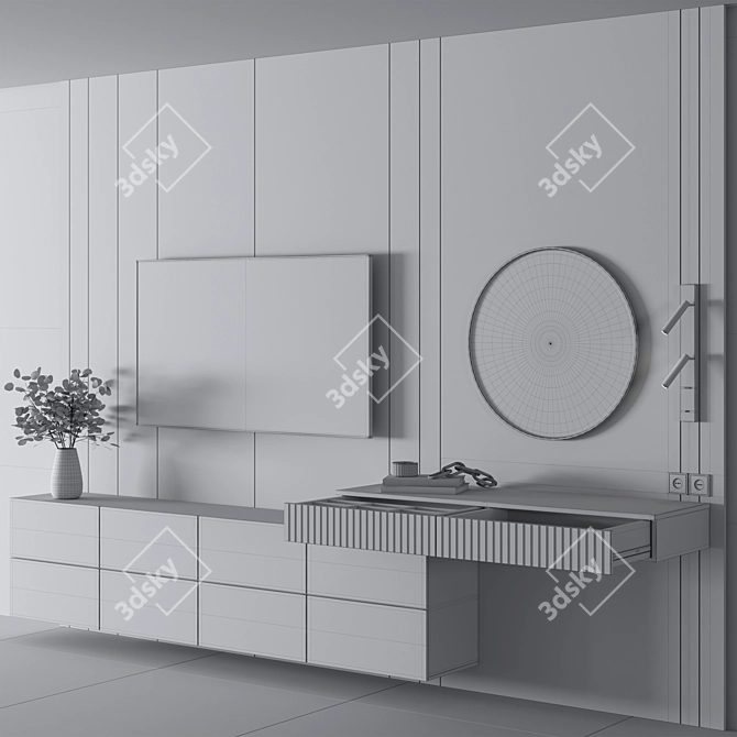 Minimalist Bedroom Furniture Set 3D model image 7