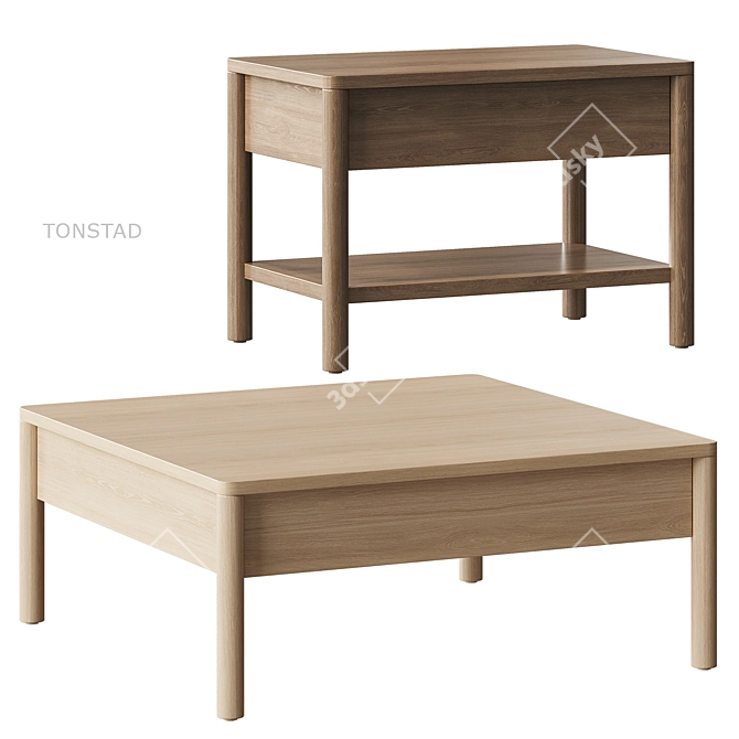 TONSTAD IKEA Coffee Table Set 3D model image 1