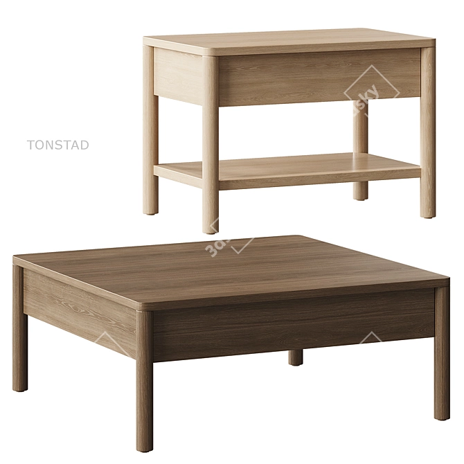 TONSTAD IKEA Coffee Table Set 3D model image 2