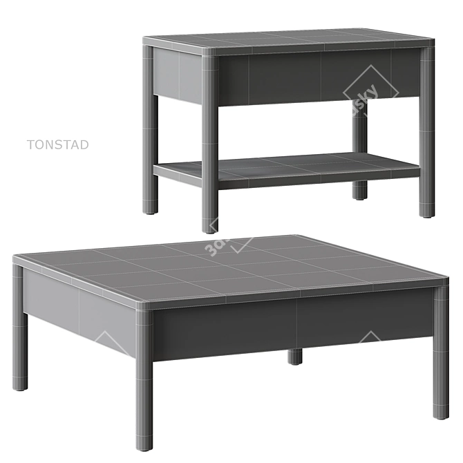 TONSTAD IKEA Coffee Table Set 3D model image 4