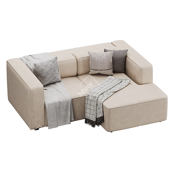 Aront Mini Corner Sofa, Various Materials 3D model image 3