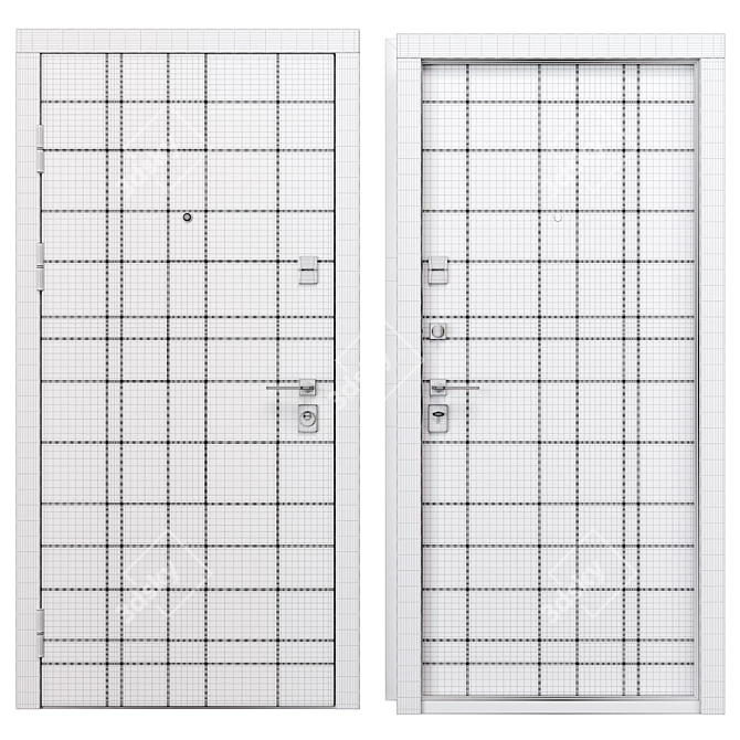 Piramis Metal Door 900x2050 mm 3D model image 4