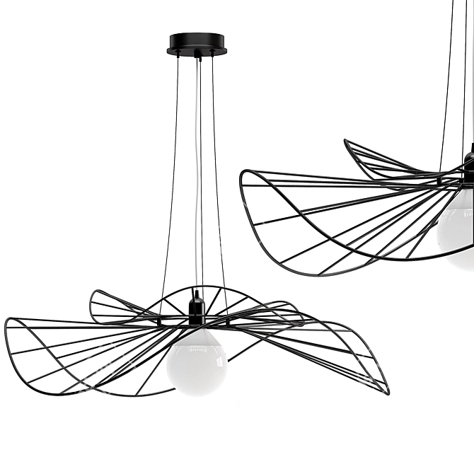 Elegant NINFEA Pendant Light 3D model image 1