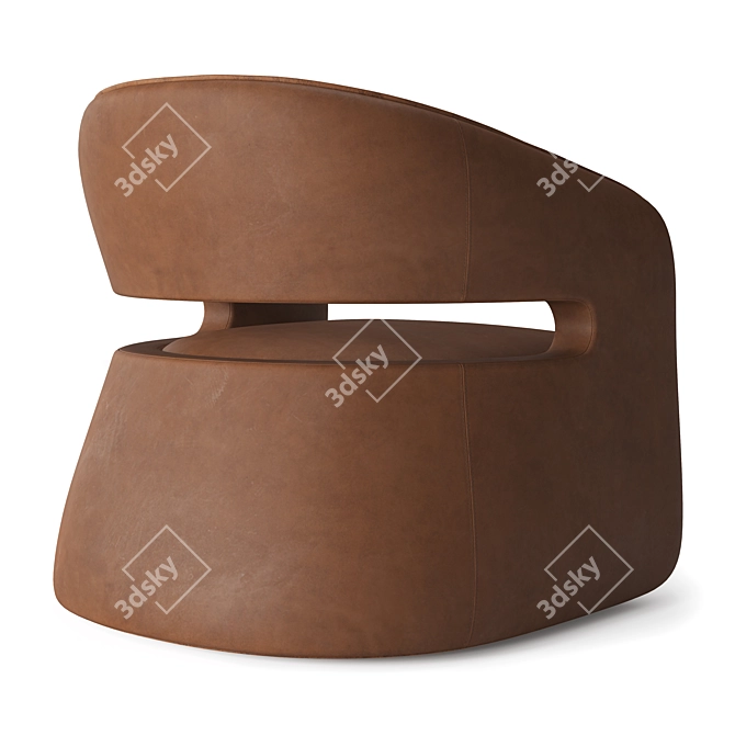  RH GIA Leather Swivel Chair 3D model image 4