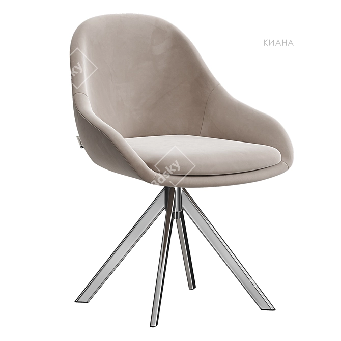 Kiana Beige Velvet Office Chair 3D model image 1