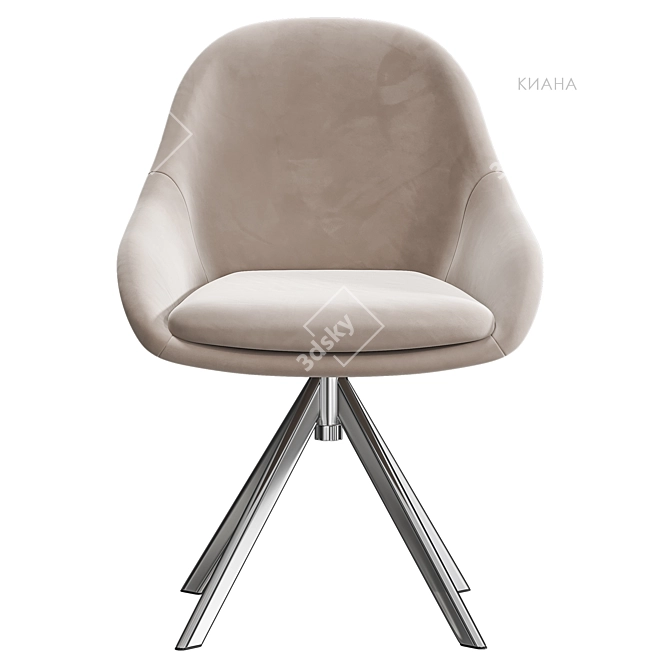 Kiana Beige Velvet Office Chair 3D model image 2