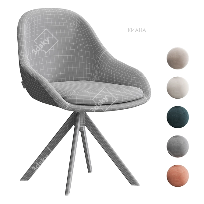 Kiana Beige Velvet Office Chair 3D model image 7