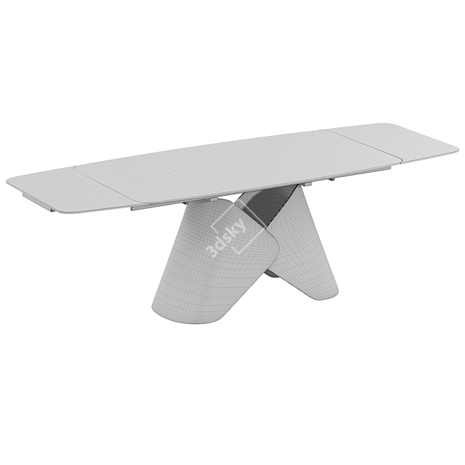 Mirabel Folding Table with 3D Glass 3D model image 2
