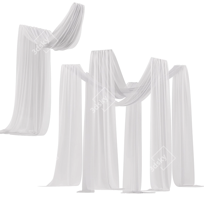 Ceiling Drapes for Events 3D model image 1