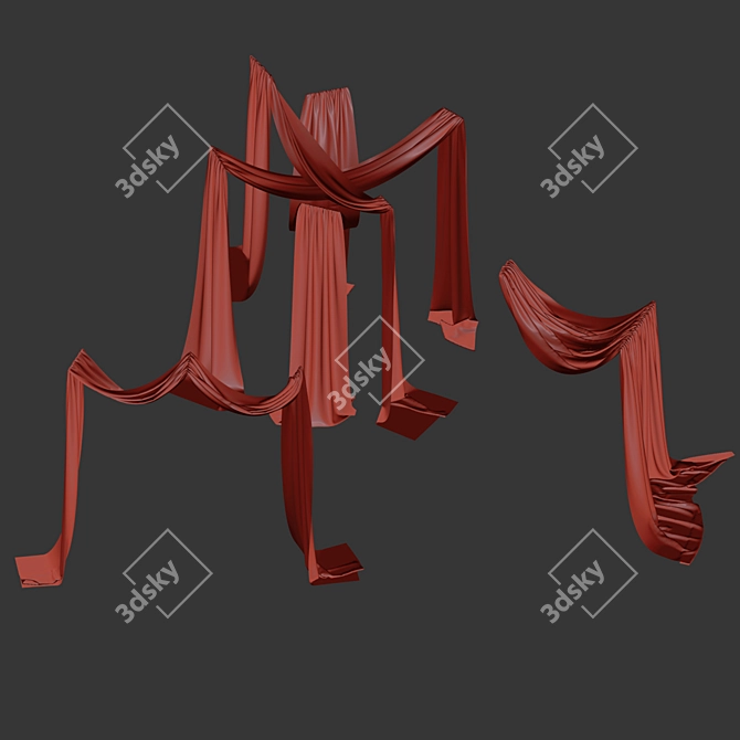 Ceiling Drapes for Events 3D model image 3