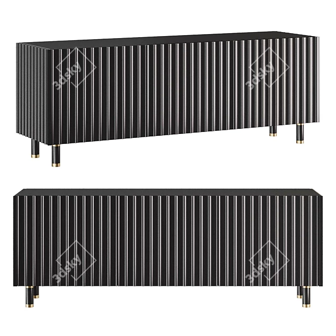 Elegant Gardner Black Metal Sideboard 3D model image 1