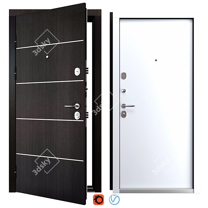 Solo Berez Metal Entry Door 3D model image 1
