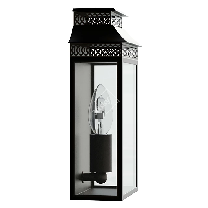 Hastings Bronze Wall Light UV-Mapped 3D model image 2