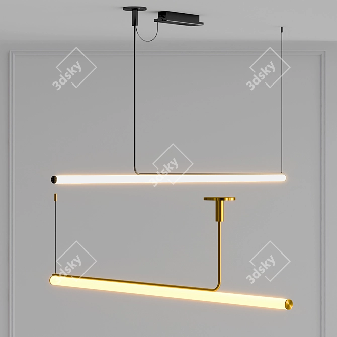 Elegant Ambrosia Ceiling Light 3D model image 3