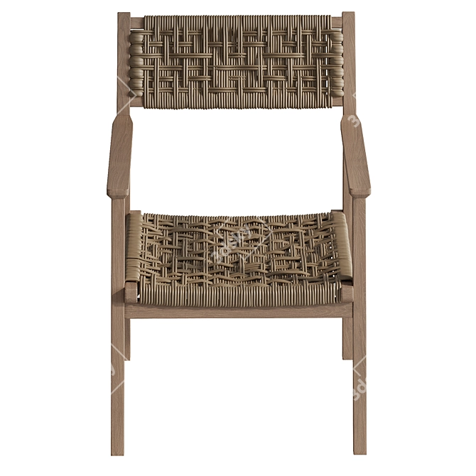 Cancun Outdoor Dining Chair Pair 3D model image 2