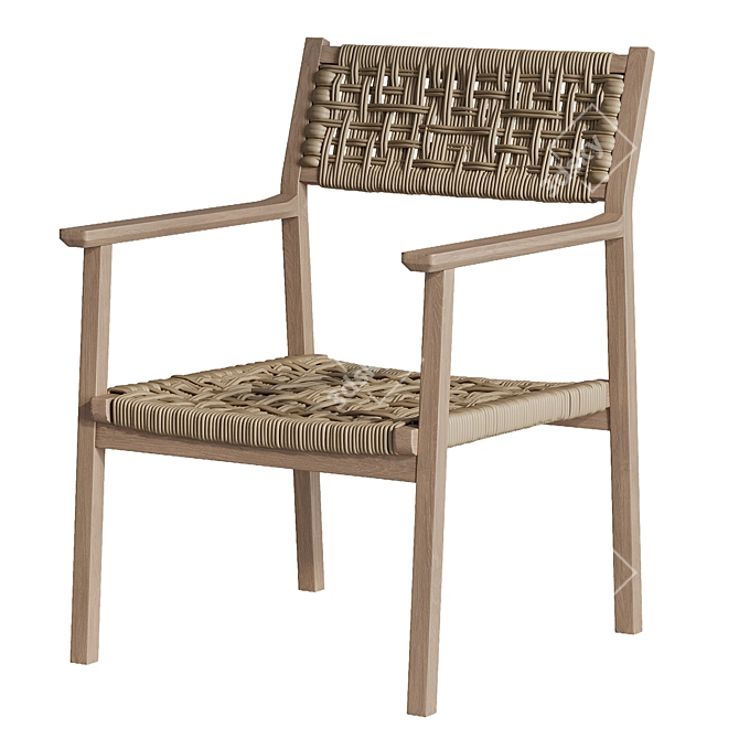 Cancun Outdoor Dining Chair Pair 3D model image 3