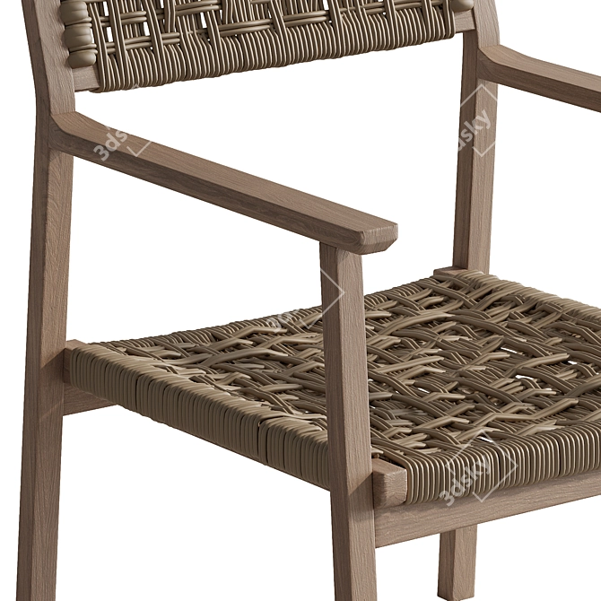 Cancun Outdoor Dining Chair Pair 3D model image 4