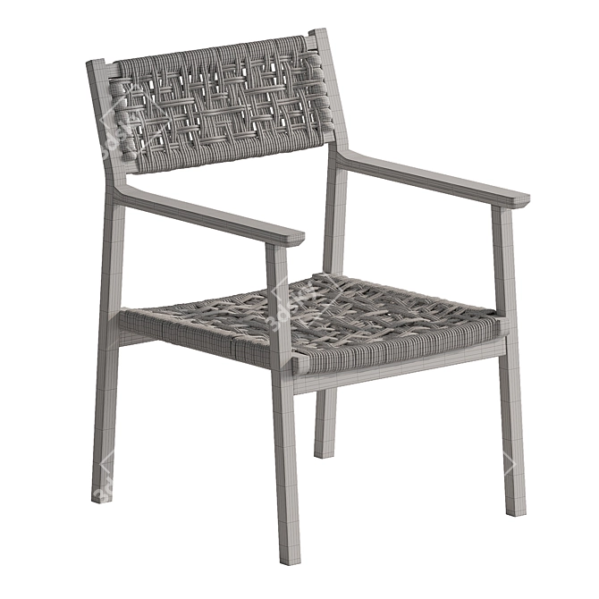 Cancun Outdoor Dining Chair Pair 3D model image 5