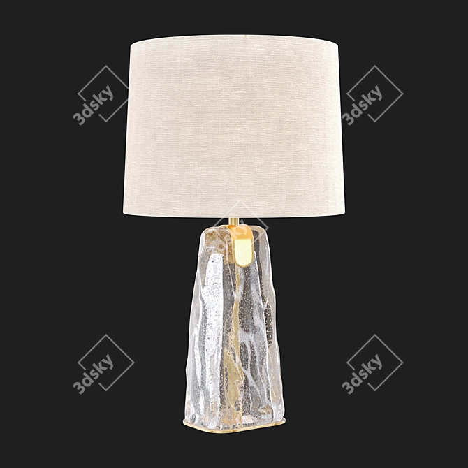 Elegant Single Lamp in Gold 3D model image 1