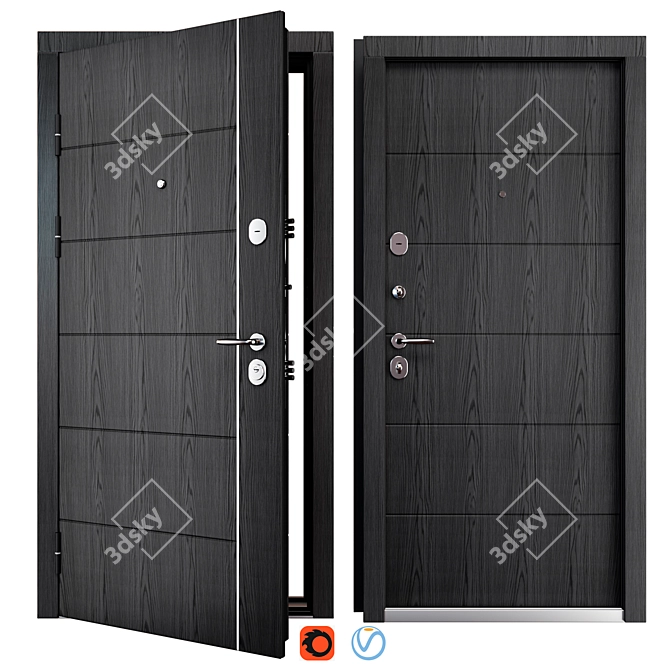 Metal Front Door Arizona (Berez) 3D model image 1