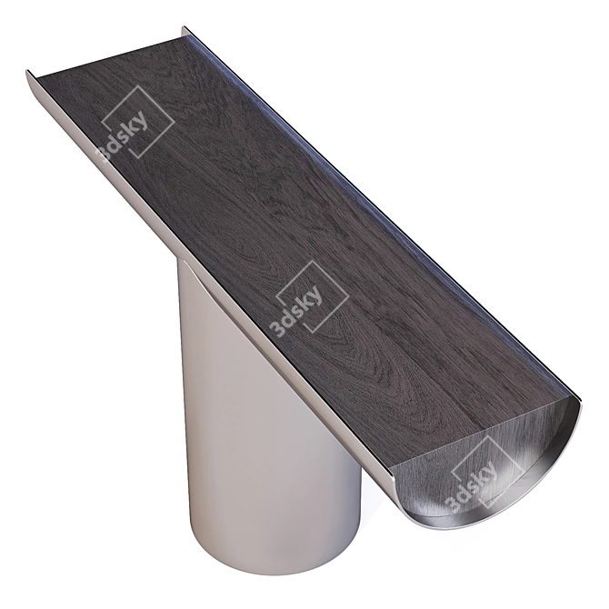 Sculptural Steel Console Table 3D model image 3