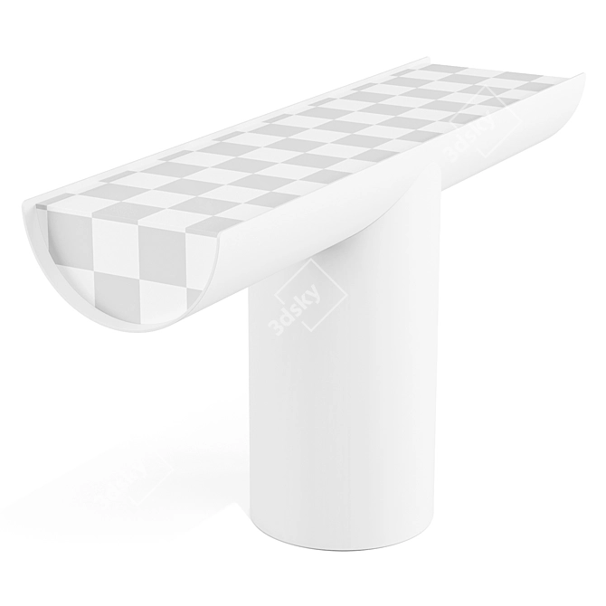 Sculptural Steel Console Table 3D model image 4