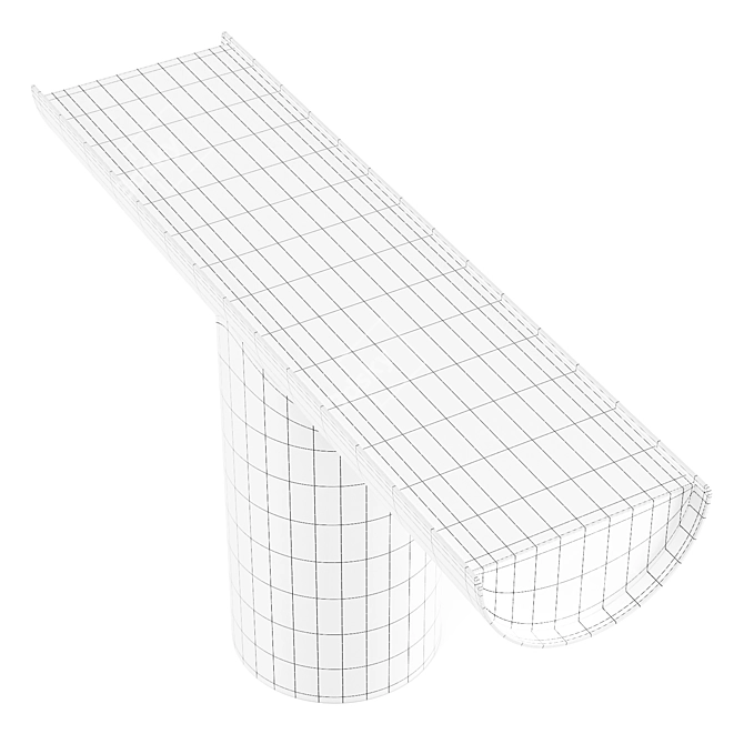 Sculptural Steel Console Table 3D model image 5