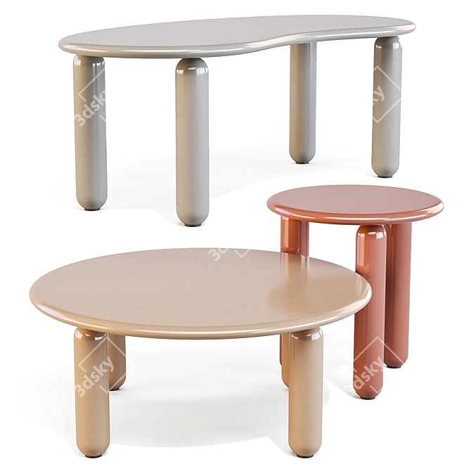 Kartell Undique Mas Coffee Tables 3D model image 2