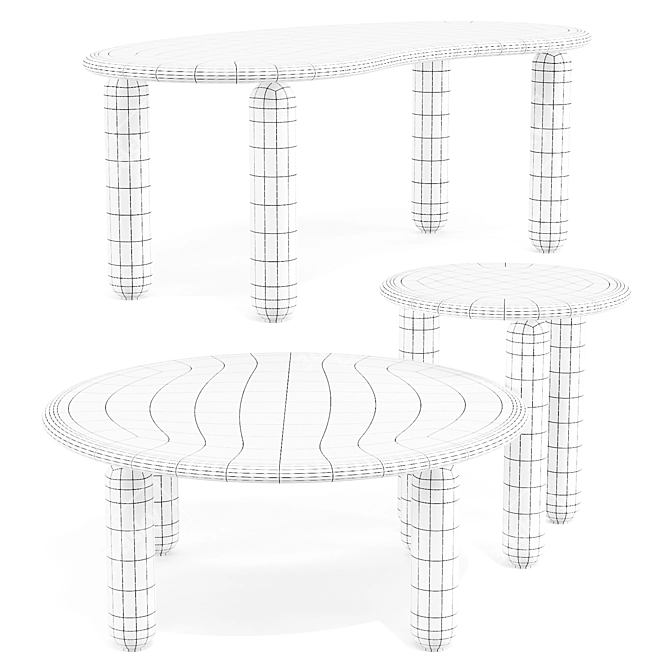 Kartell Undique Mas Coffee Tables 3D model image 4