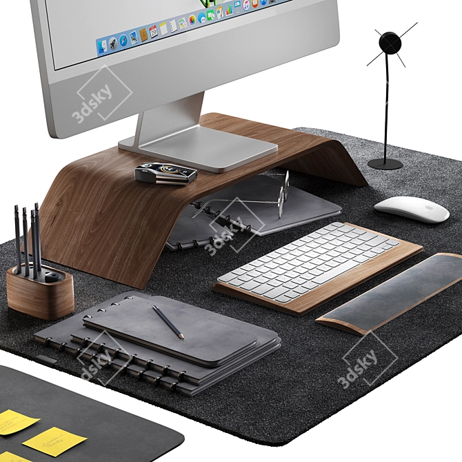 Modern Apple Workstation Set 3D model image 3