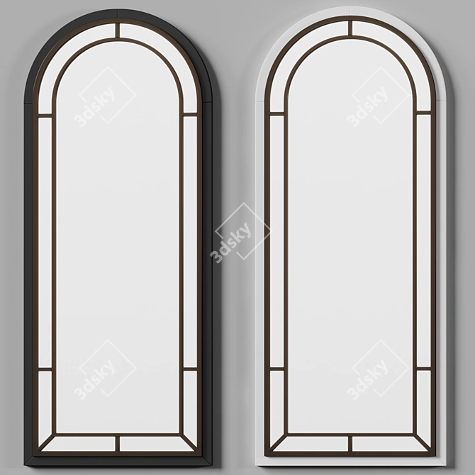 Elegant Segment Accent Mirror 3D model image 4