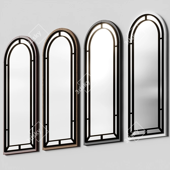 Elegant Segment Accent Mirror 3D model image 5